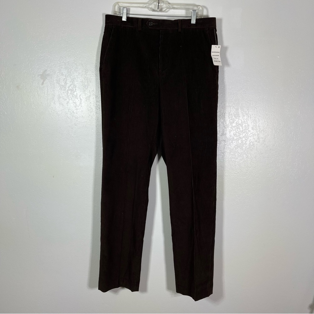 NWT Ralph Lauren, Corduroy Flat Front Pants. Size 34x34, Brown
